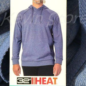 32 Degrees Heat Men's French Terry Long Sleeve Hoodie Sweatshirt in Blue